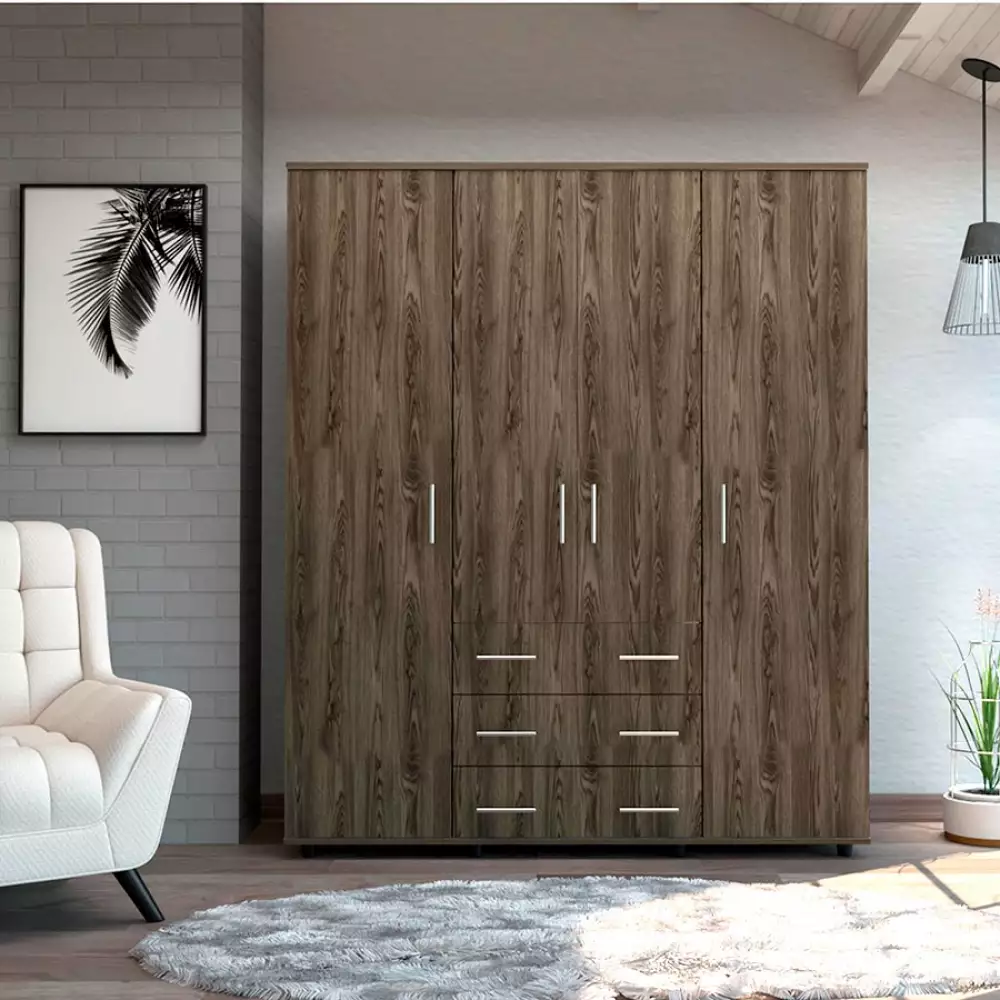 Closet Fontan Rta 180X150X50 Cm Coñac/Blanco