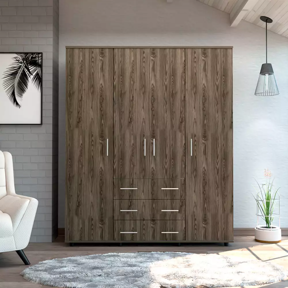 Closet Fontan Rta 180X150X50 Cm Coñac/Blanco