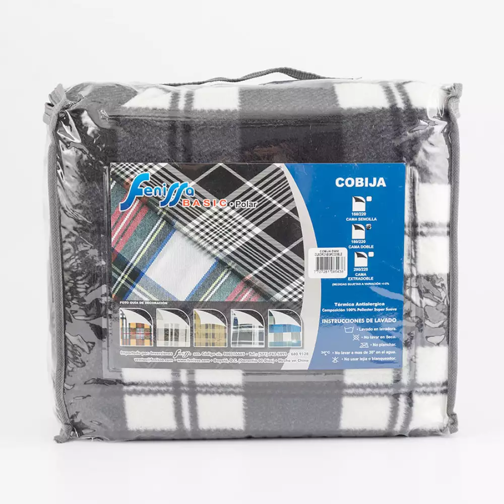 Cobija Dani Fenissa   Doble  Negro  100% Microfibr