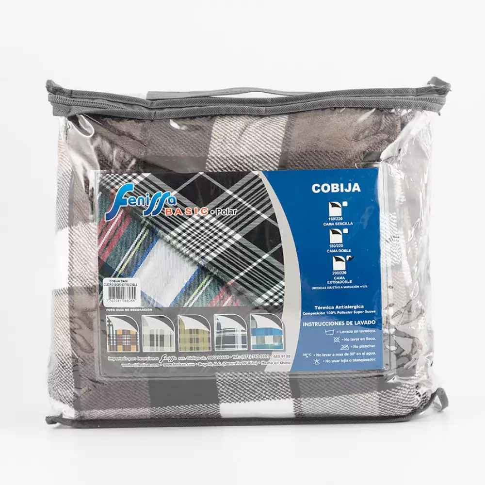 Cobija Dani Fenissa Queen Negro 100% Microfibr
