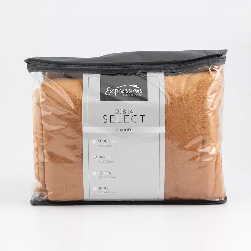 Cobija Expressions Flannel Doble 180X220Cm Camel Poliester
