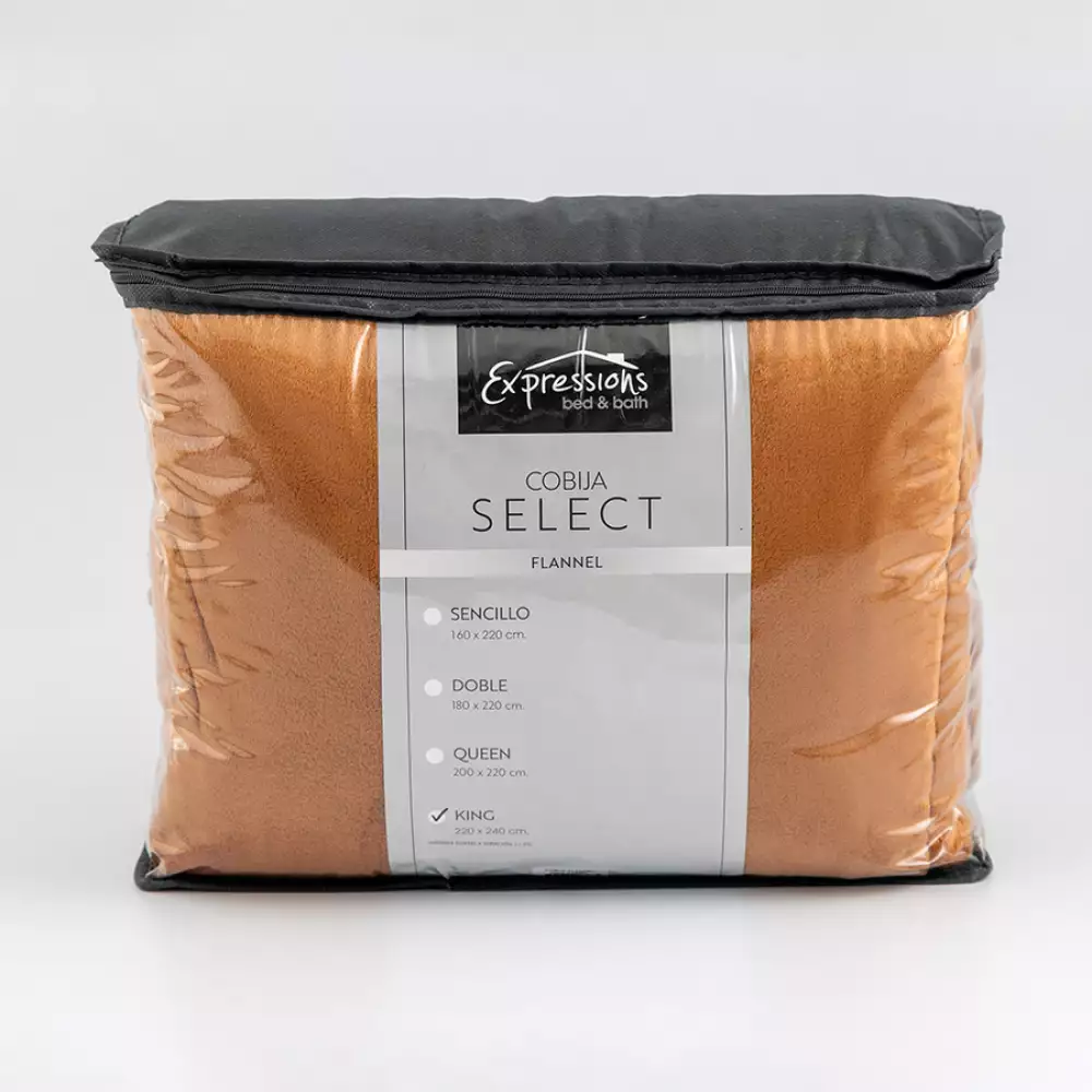 Cobija Expressions Flannel King 220X240Cm Camel Poliester