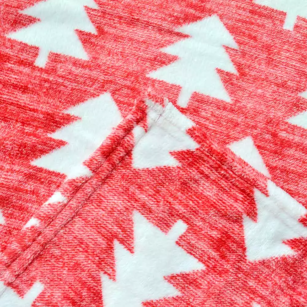 Cobija Viajera Kamuchy Flannel Sherpa Copos 130X150Cm Rojo Blanco