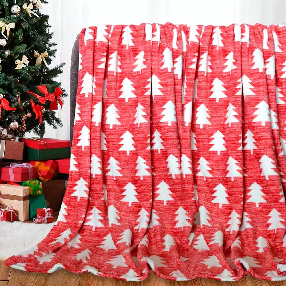 Cobija Viajera Kamuchy Flannel Sherpa Copos 130X150Cm Rojo Blanco