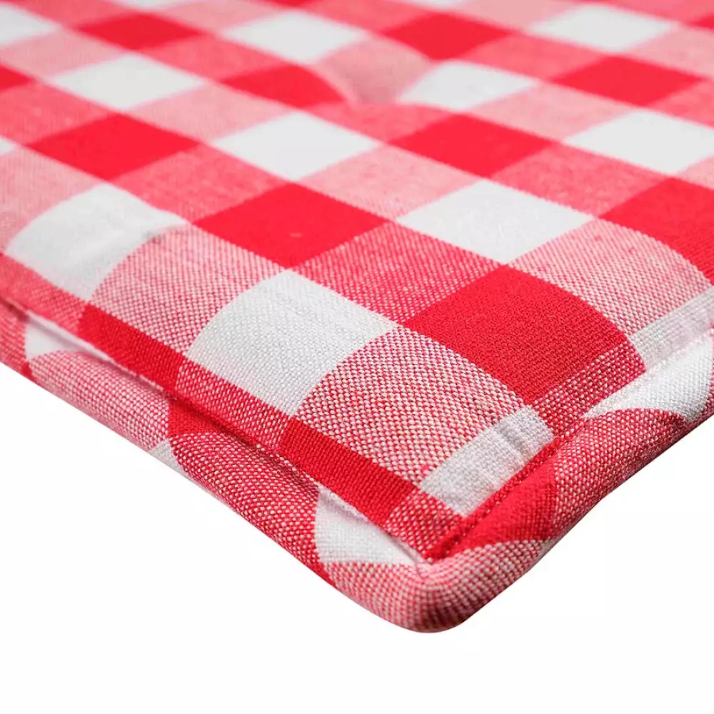 Cojin de silla cocina expression picnic 40 X 40cm blanco y rojo 100% algodón 345gr
