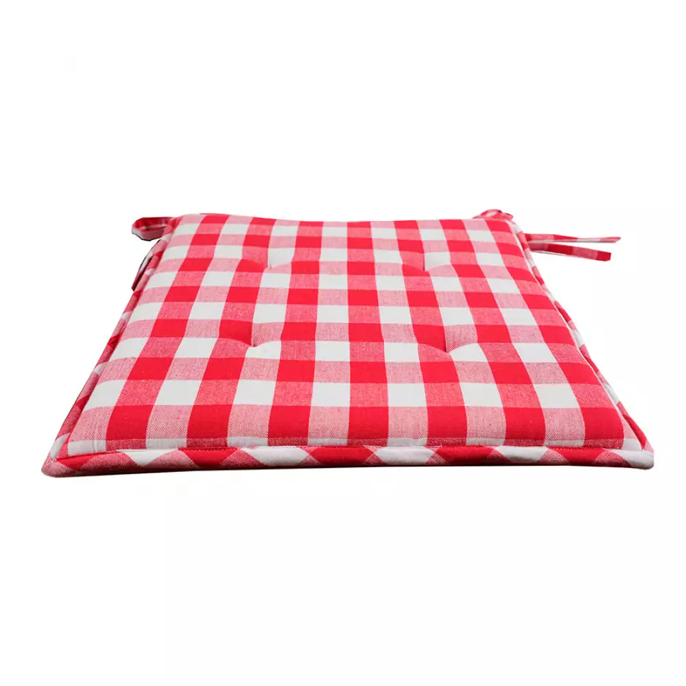 Cojin de silla cocina expression picnic 40 X 40cm blanco y rojo 100% algodón 345gr