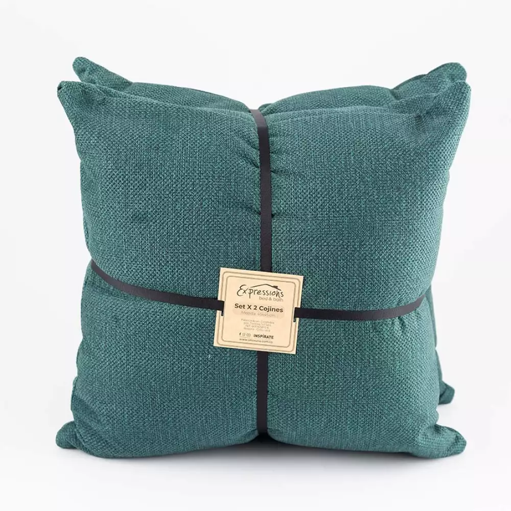 Cojin Expressions Chalet 45X45Cm Verde 2 Ud Poliester