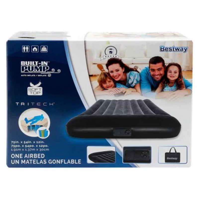 Colchon Bestway Inflable Surtido Doble 1X1X25Cm Negro 300 Kg P