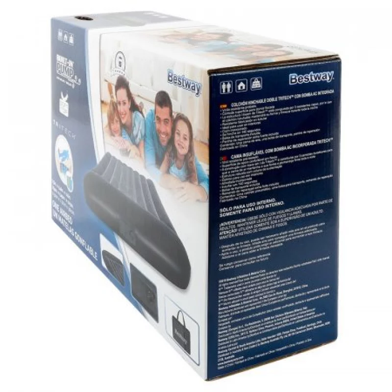 Colchon Bestway Inflable Surtido Doble 1X1X25Cm Negro 300 Kg P