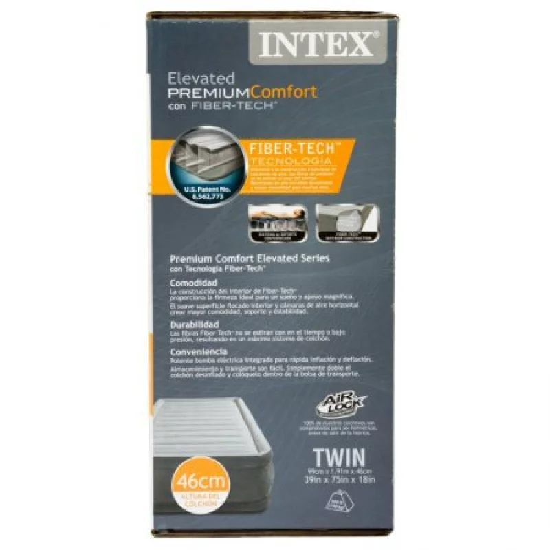Colchón Inflable Twin Intex Gris