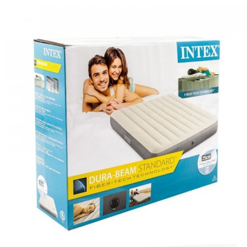 Colchon Intex Inflable Queen 1X2X25Cm Crema 272 Kg Pvc 64103