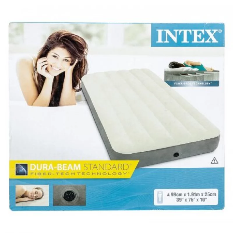 Colchon Intex Inflable Sencillo 99X1X25Cm Gris 136 Kg
