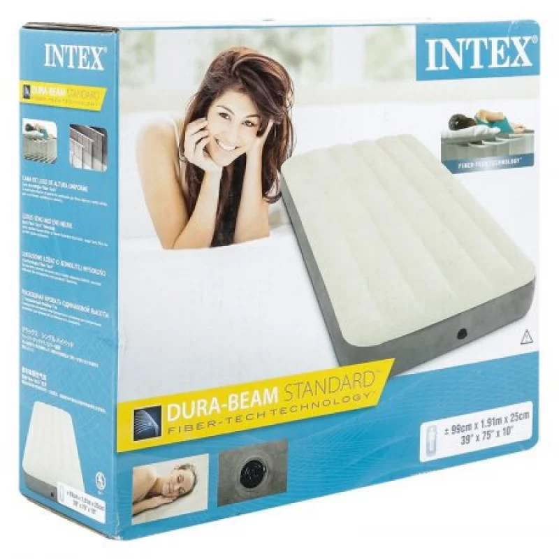 Colchon Intex Inflable Sencillo 99X1X25Cm Gris 136 Kg