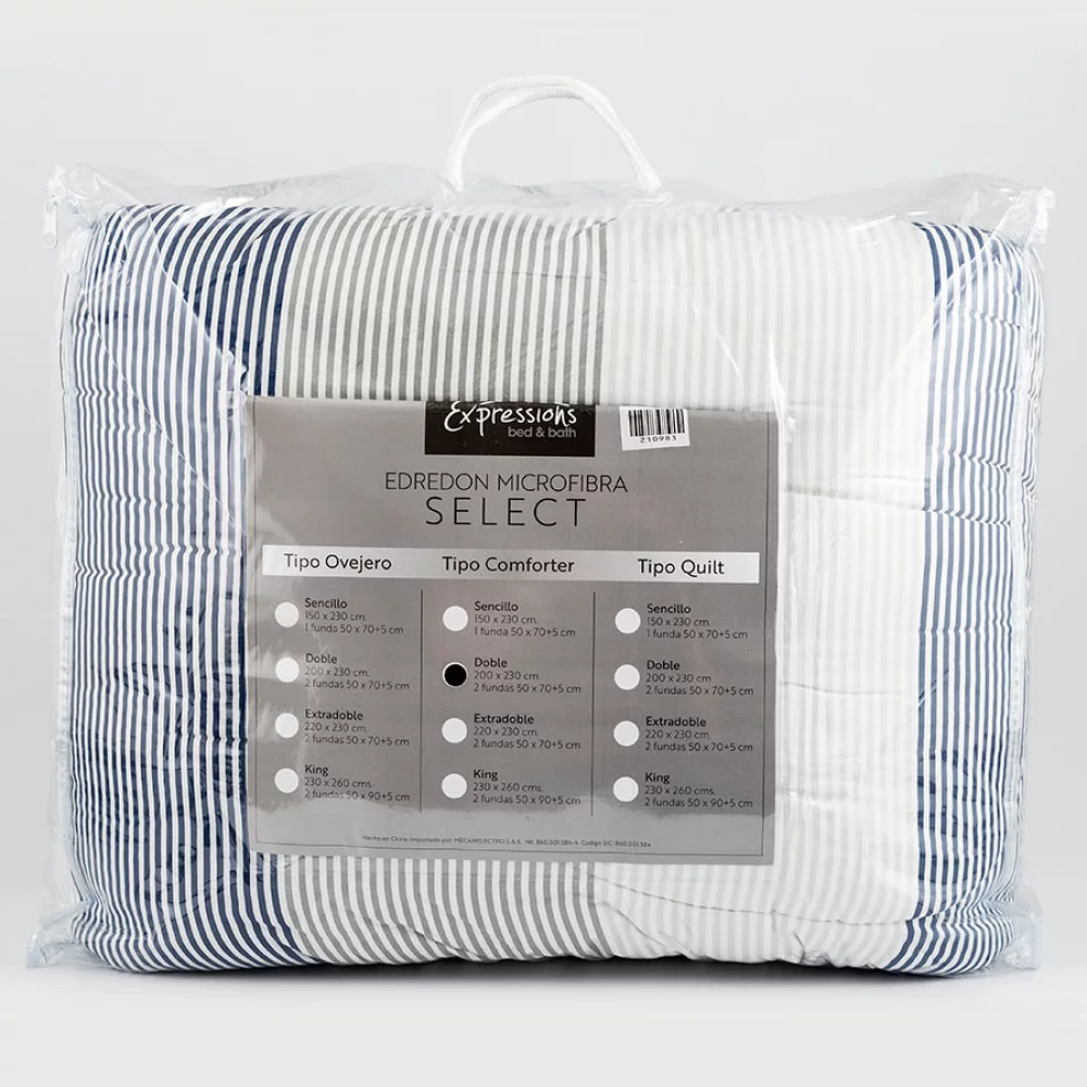 Comforter expressions doble ovejero stripes azul/gris