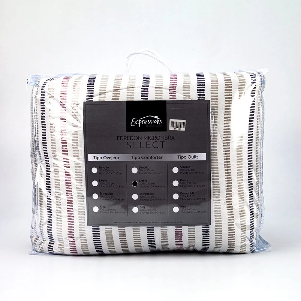 Comforter expressions doble ovejero stripes rosa gris xj20200112