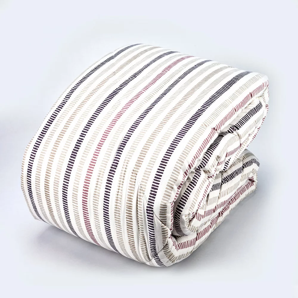 Comforter expressions queen ovejero stripes rosa gris xj20200113