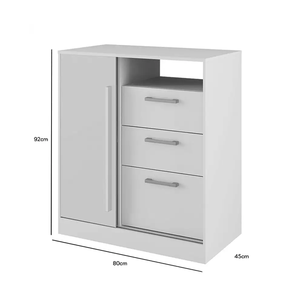 Comoda Bertolini 80X92X45Cm Blanco Mdp 57413200