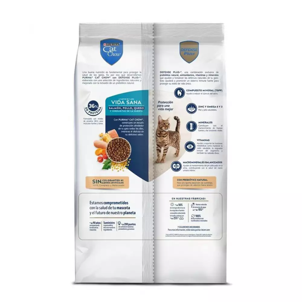 Concentrado Gato Cat Chow 12225566 3 Kg Vida Sana Salmon Adulto