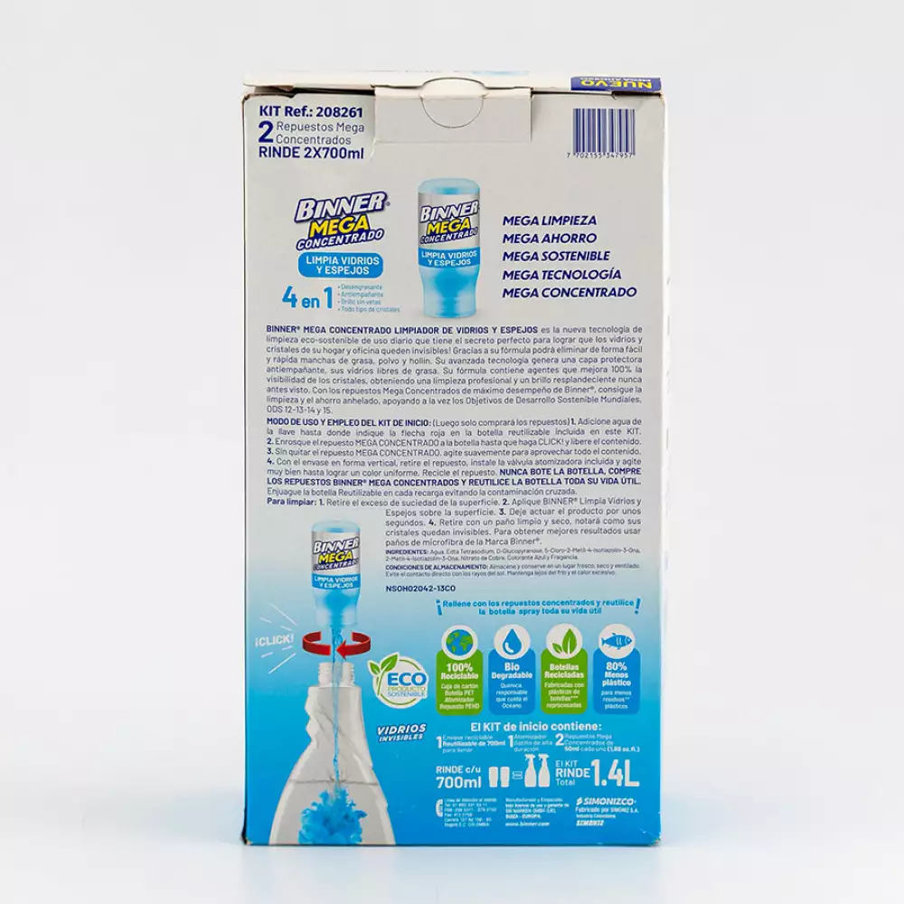 Concentrado Limpiavi Binner Elite 1400 Ml