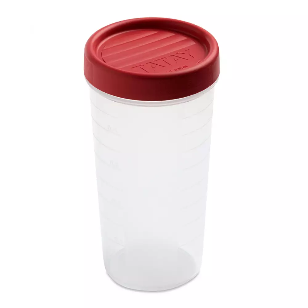 Contenedor Tatay Redondo Rojo .6 Lt Polipropileno 1160804