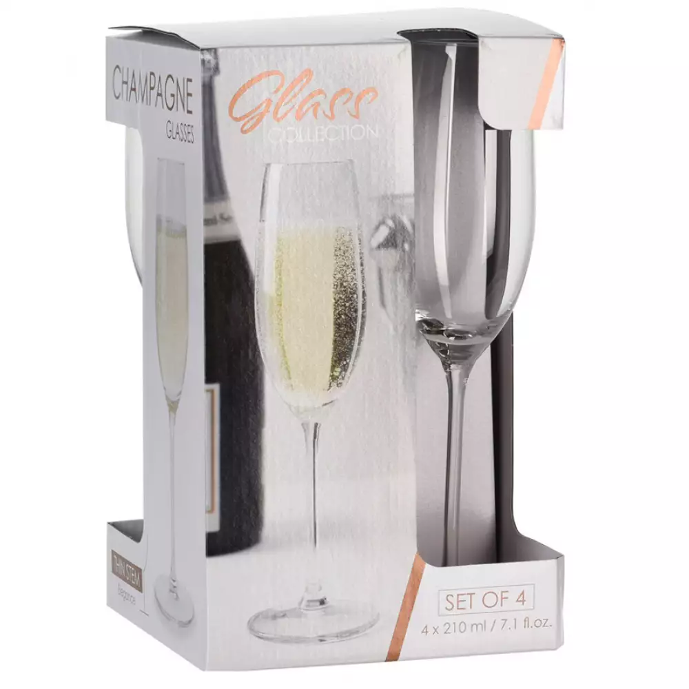 Copa glass collection setx4 210ml champagne en vidrio cc7001520