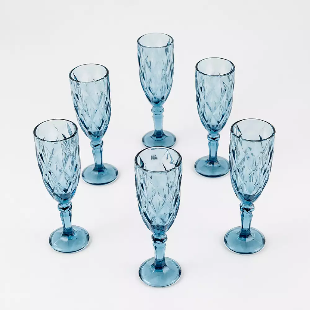 Copa Qing Ping Guo Cm Azul 165 Ml 6 Ud Vidrio P36106C/6Cb