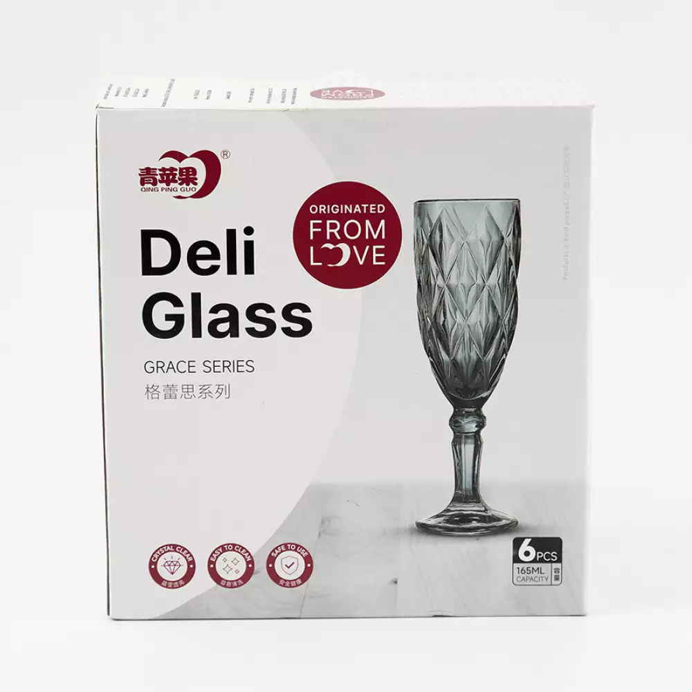 Copa Qing Ping Guo Cm Azul 165 Ml 6 Ud Vidrio P36106C/6Cb