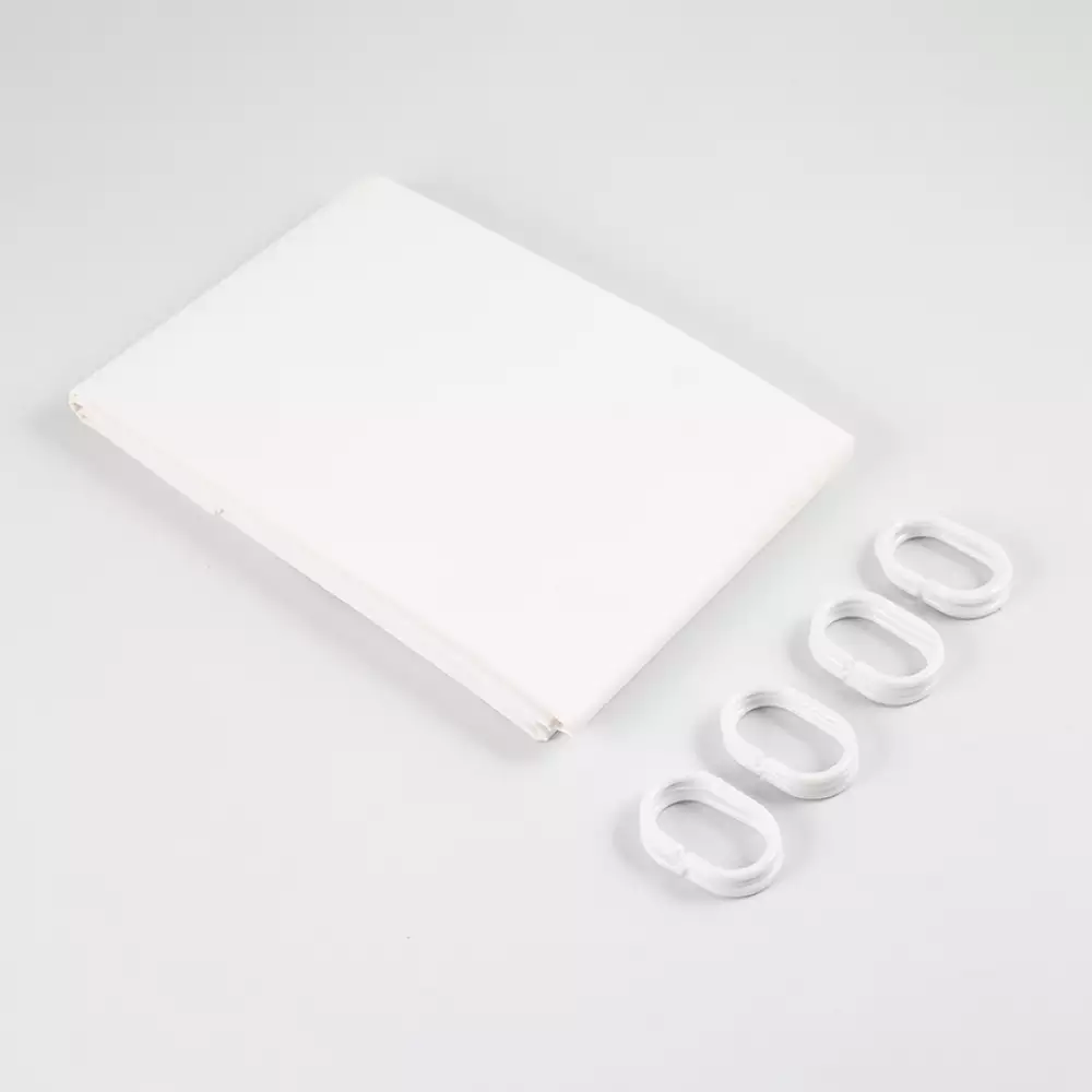 Cortina Bano Expressions 180X180Cm Blanco Polietileno Ge11B00004