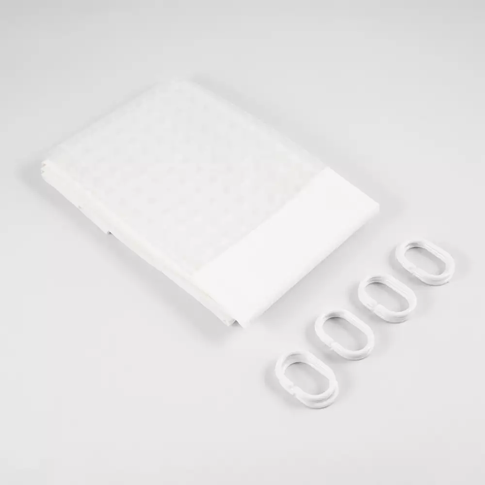 Cortina Bano Expressions 180X200Cm Blanco Polietileno Ge11B00001