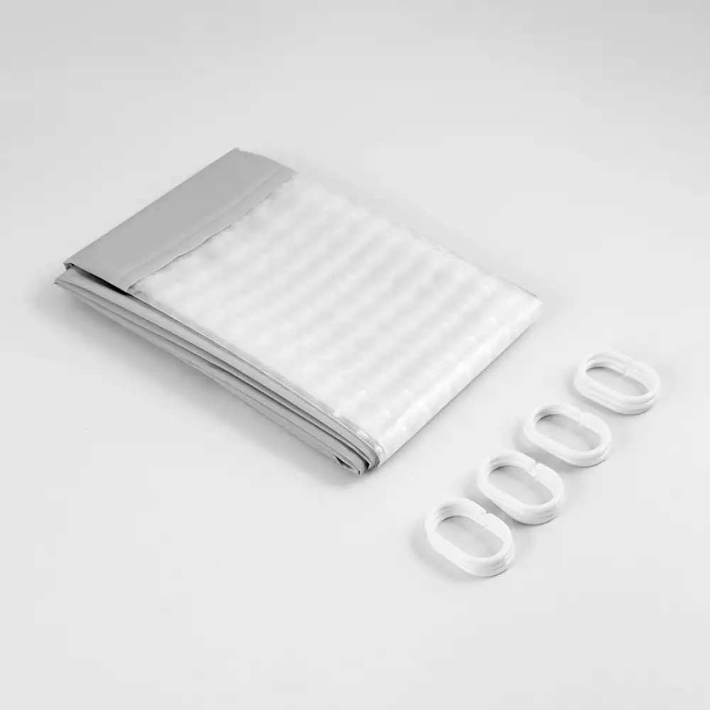 Cortina Bano Expressions 180X200Cm Gris Polietileno Ge11B00003