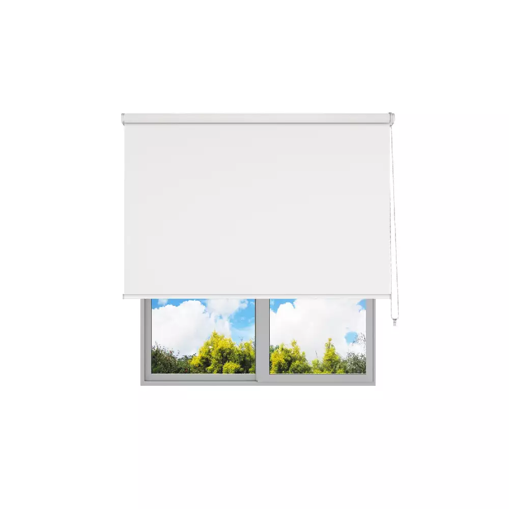 Cortina Enrrollable Blackout 120X180Cm Blanco Pvc Rm1637