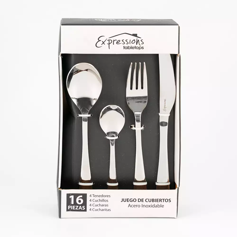 Cubiertos Expressions Silver 16 Pz Acero Aect-173