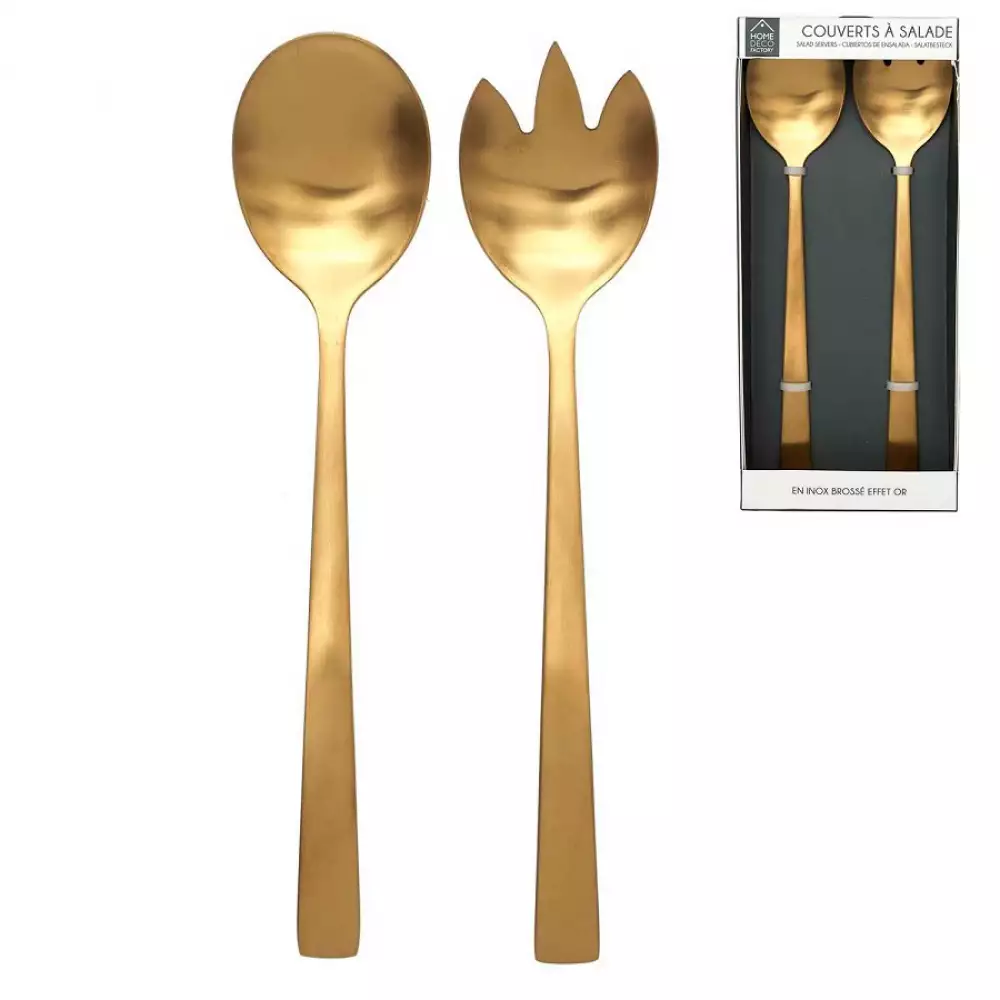 Cubiertos Home Deco Factory Para Servir Dorado En Acero Inoxidable