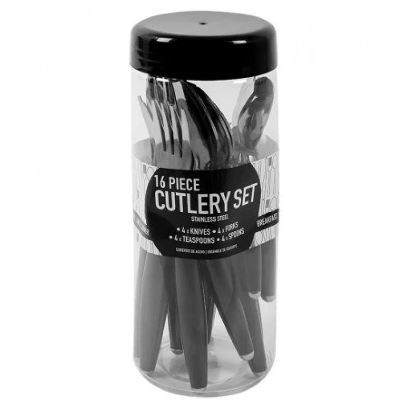 Cubiertos Ubl Negro 16 Pz Acero Inoxidable Kt0205