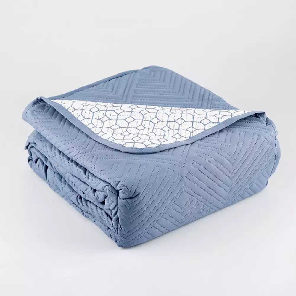 Cubre Cama Expressions Basic Doble Azul 100% Poliester Qsfmsblbs9