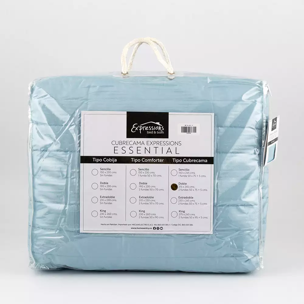 Cubrecama Expressions Montana 90Gr Doble Azul 100% Microfibra Mf