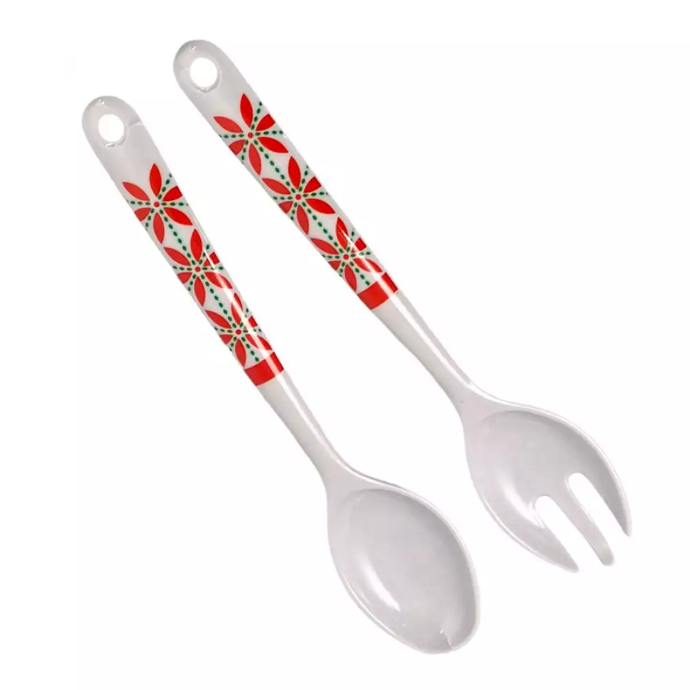 Cuchara+Tenedor Poinsettia Nav 24Xcm Santini 180-7800098