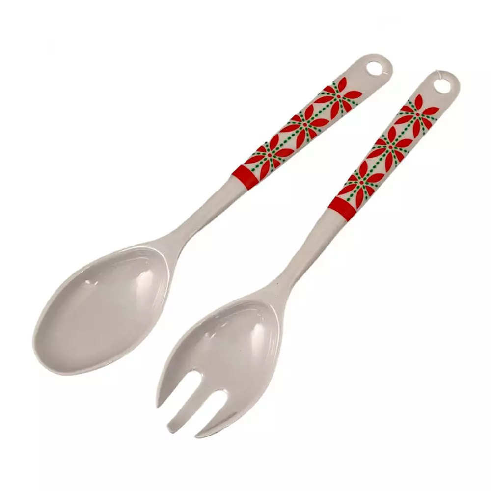 Cuchara+Tenedor Poinsettia Nav 24Xcm Santini 180-7800098