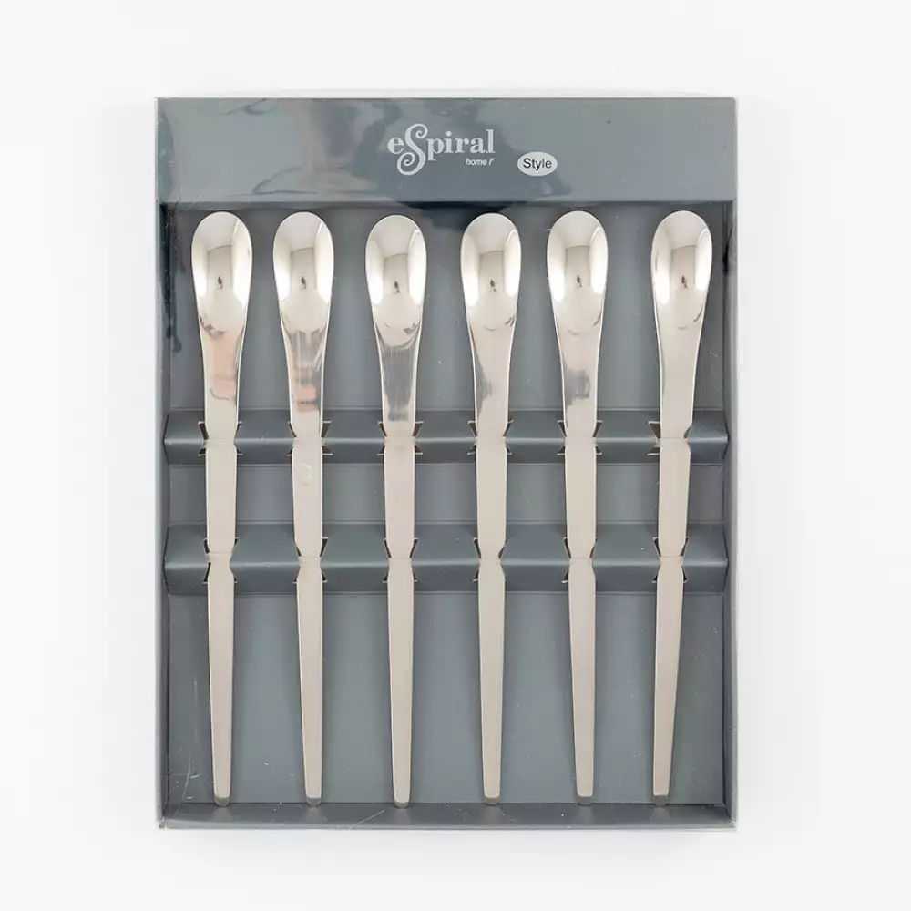 Cucharas Espiral Fj601-6Psp Style 26X20X2Cm Plateado Acero 6 P