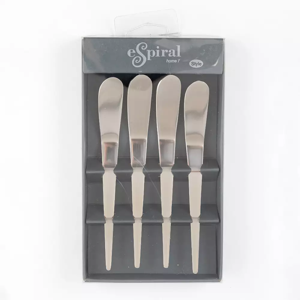 Cuchillos Espiral Fj601-4Sbk Style 18X10X2Cm Plateado Acero 4 Pz