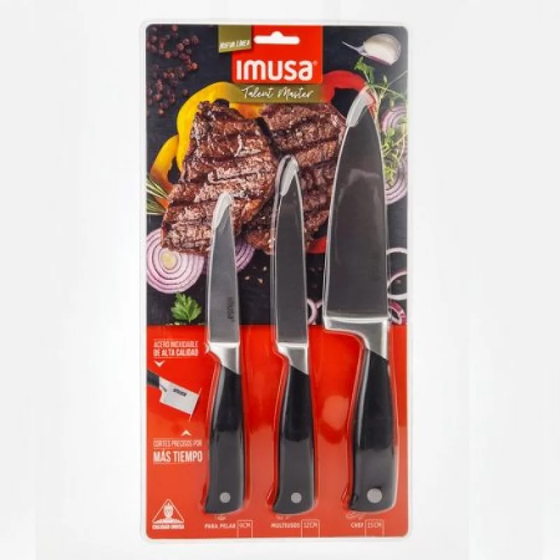 Cuchillos Imusa Set X3 Pelar + Mult + Chef Talent Master 5861030379