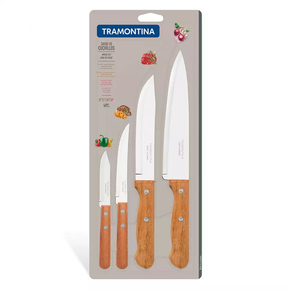 Cuchillos Tramontina Natural 4 Pz Acero Inoxidable 22399084