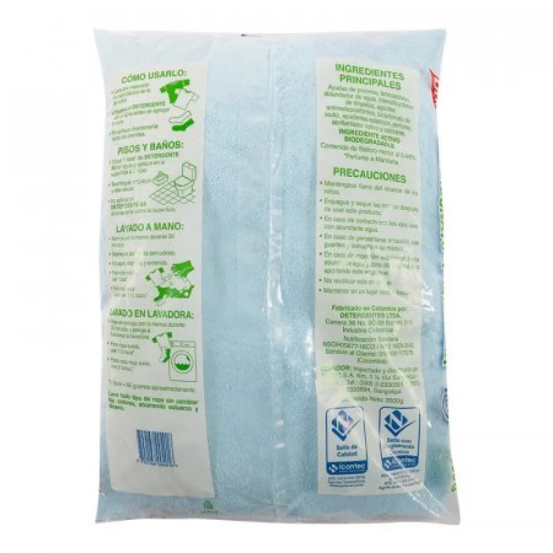 Detergente Bicarbonato + Manzana 8090 Dersa 2000Gr - Azul
