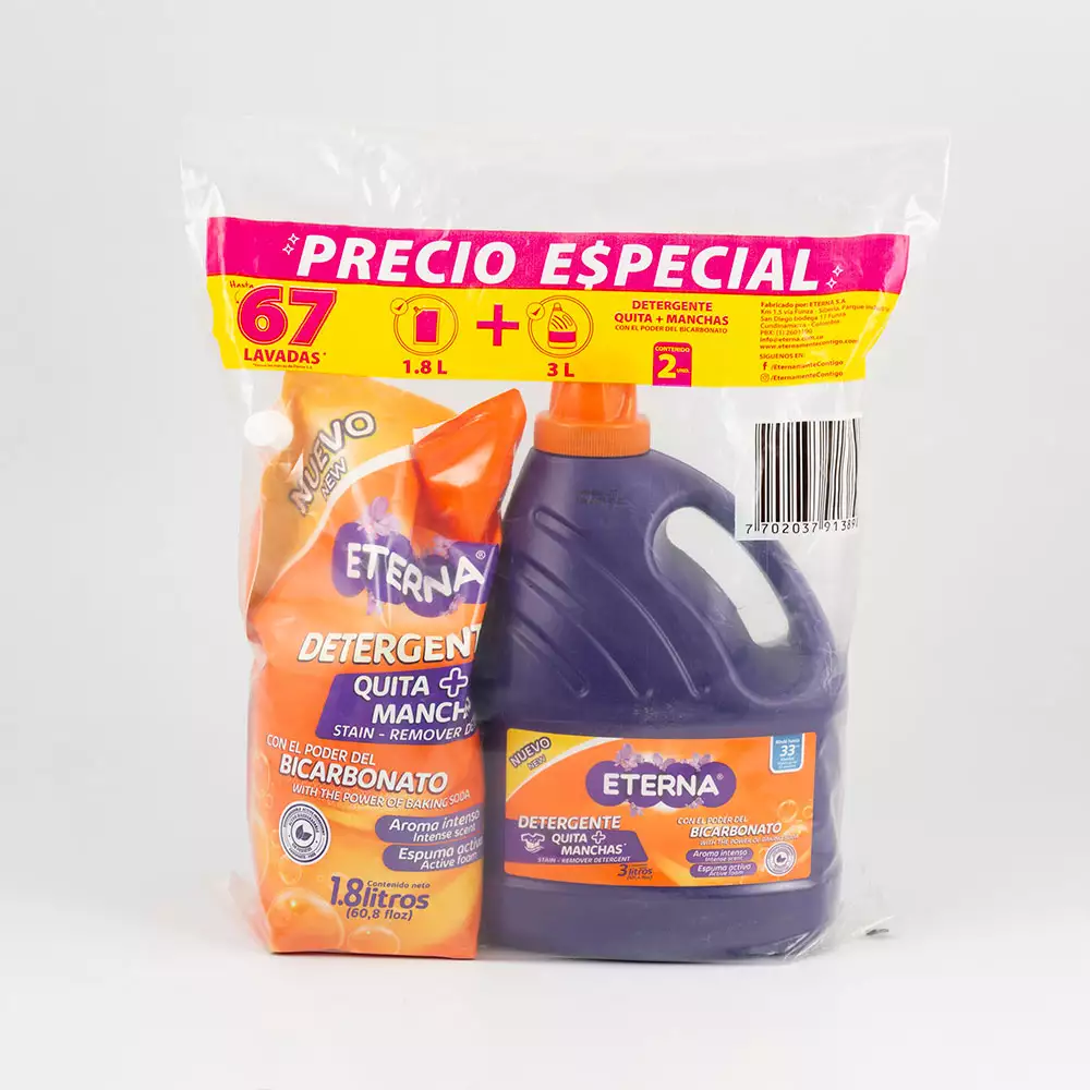 Detergente Blanca Y Eterna Combo 4800 Ml Floral 47