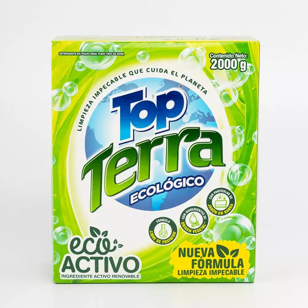 Detergente Top Terra 2421 Polvo 3Un 2000 Gr 26x28x10cm