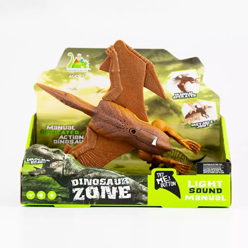 Dinosaurio Maypa Terodactilo Sonido 27X10Cm Cafe