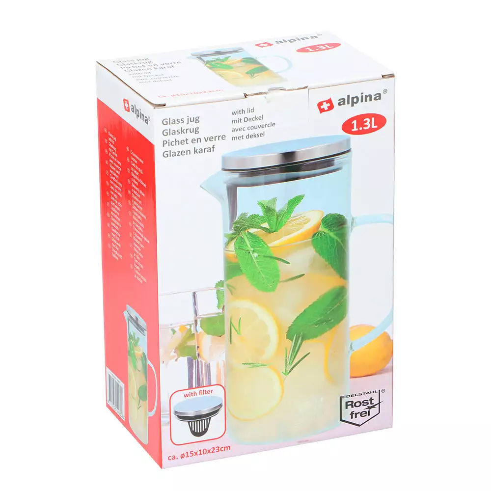 Dispensador Alpina Transparente 1300 Ml Vidrio 871125214980