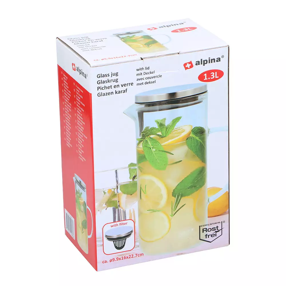 Dispensador Alpina Transparente 1300 Ml Vidrio 871125214980