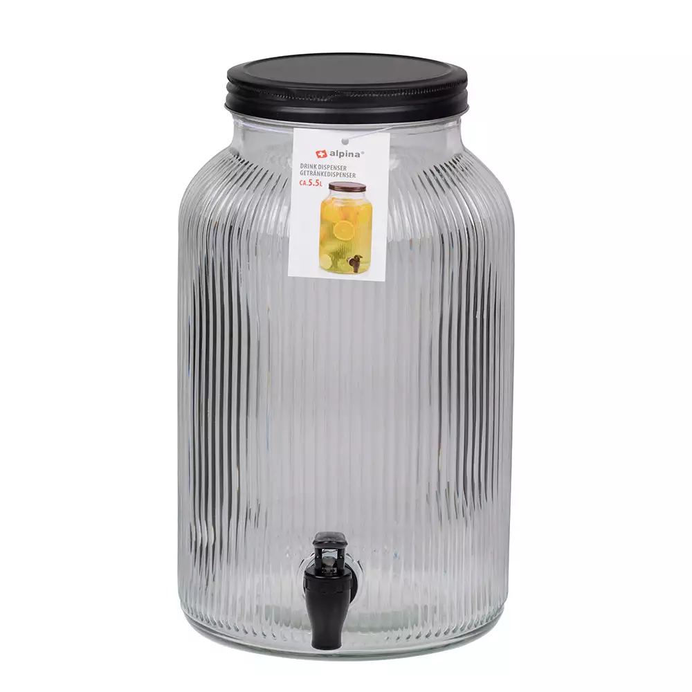 Dispensador Alpina Transparente 5500 Ml Vidrio 871125250246
