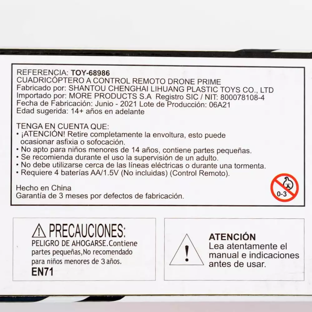 Drone Toy Logic Basico 4 Helices C/R Y Bateria Recargable Toy-6898